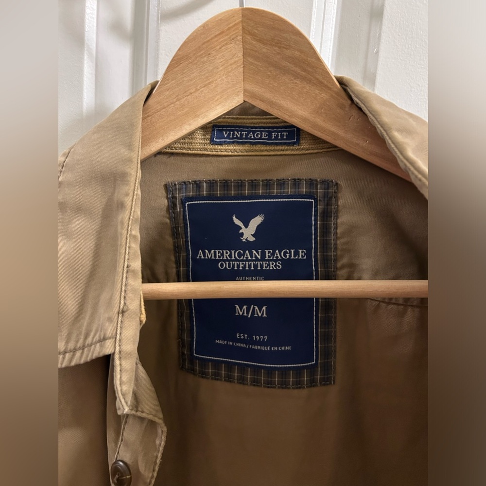 American Eagle Authentic Vintage Fit Long Sleeve Button Up Shirt Jacket Size M - Picture 4 of 8